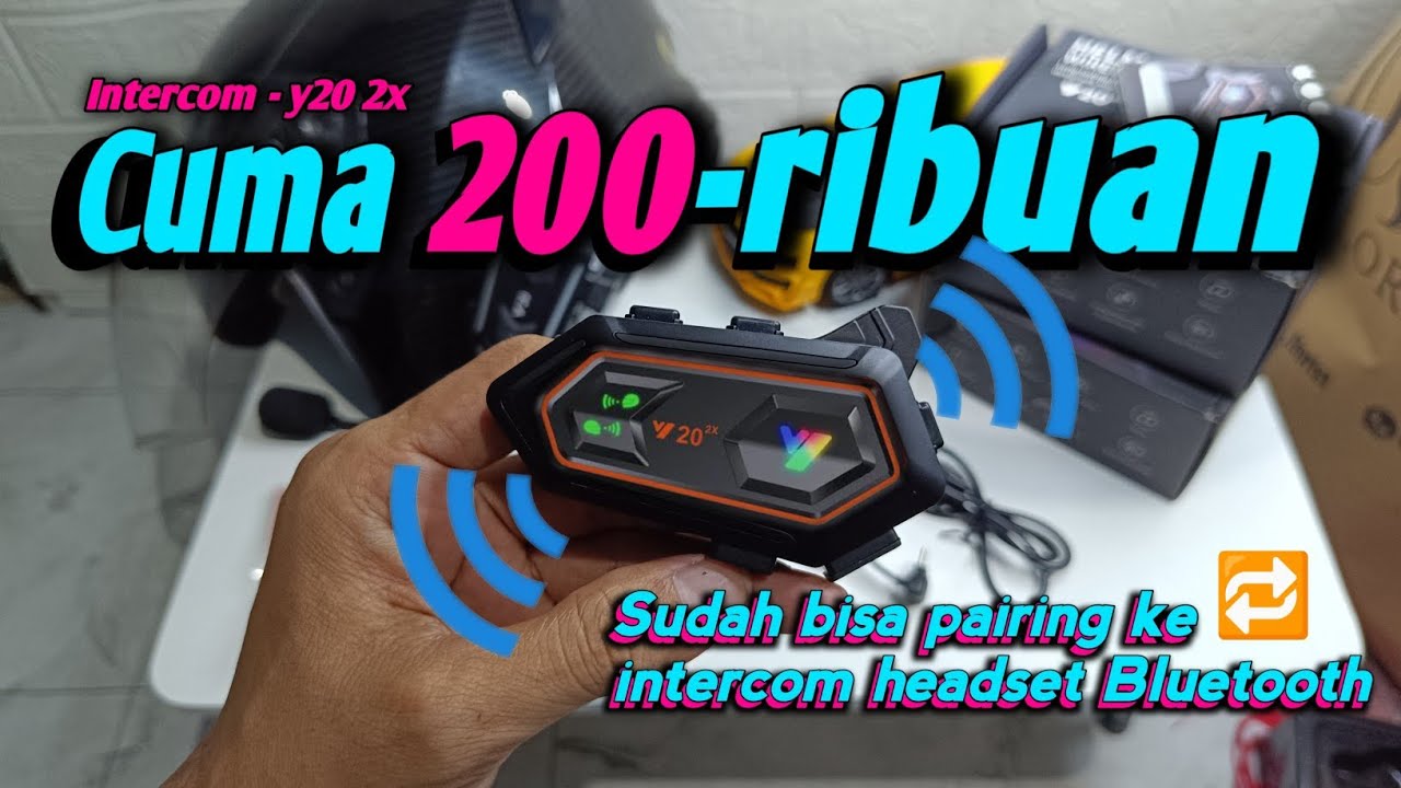 Gokil.!! Cuma 200rb Intercom murah Y20 2x ‼️ bisa pairing ke semua headset bluetooth #intercom #y20