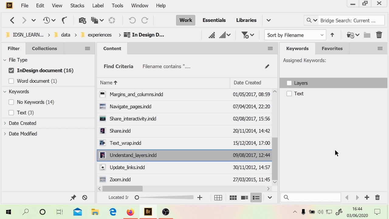 Use Collections and Keywords in Adobe Bridge