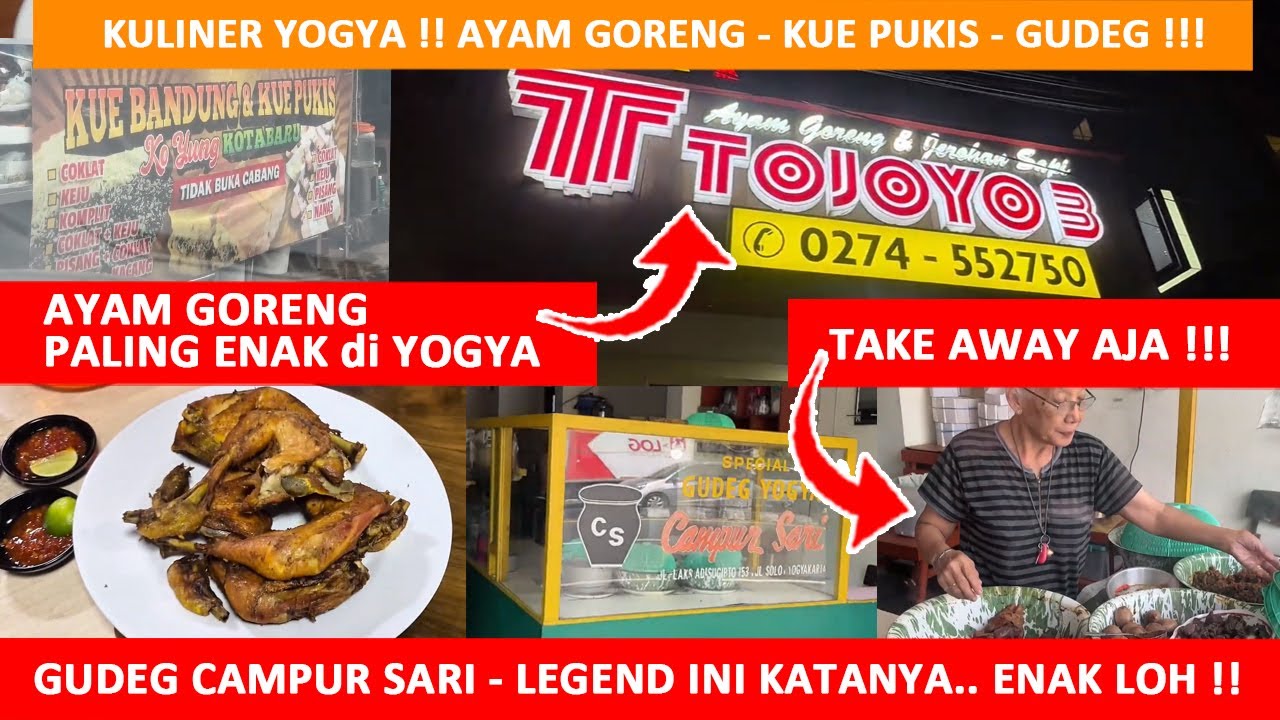 Ayam Tojoyo - Pukis Kota Baru Ko Yung ( ORIGINAL ASLI - ) Gudeg Campur Sari - KULINER YOGYA