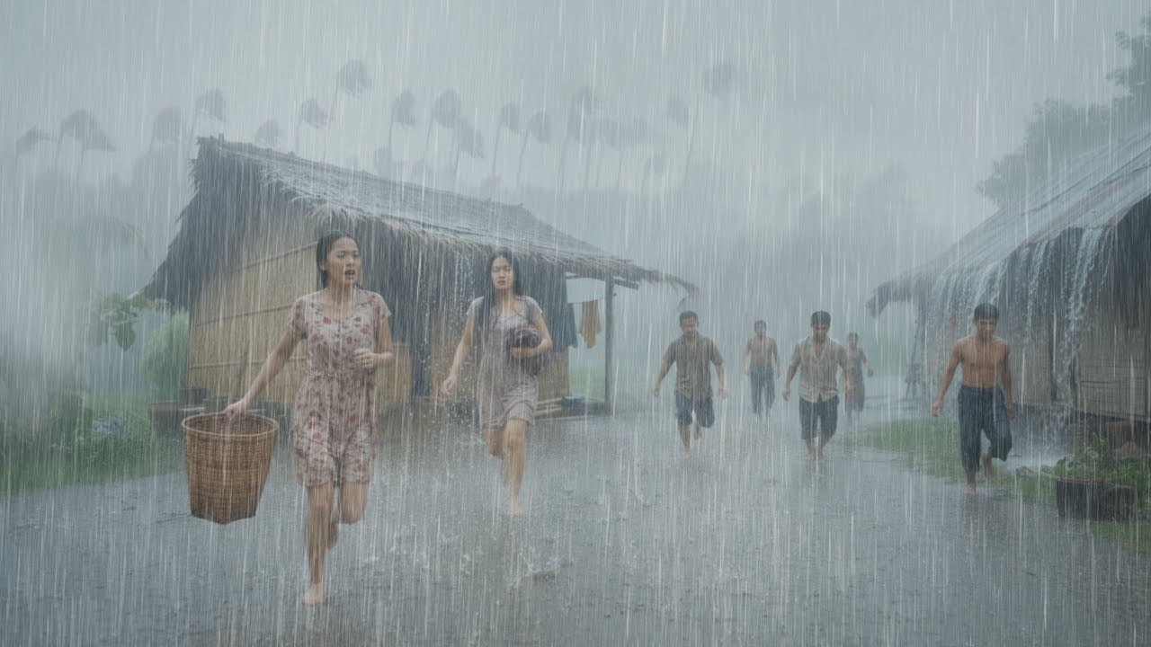 ТЫ МОЖЕШЬ В ЭТОМ СПАТЬ? ⚡ Сильный дождь и гром в индонезийской деревне 🌧️ Звуки дождя для терапии с