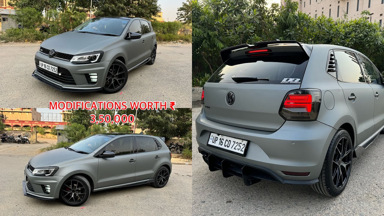 wrc bumper for polo | polo wrapped in grey | modified polo | audio setup in polo | polo alloys