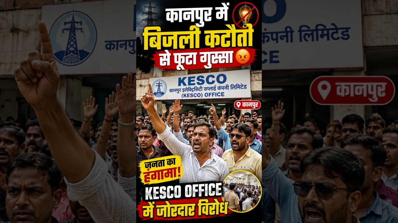 कानपुर में बिजली कटौती पर फूटा गुस्सा 😱 | Kesco Office वालें ताला लगाकर हुये फ़रार ⚡