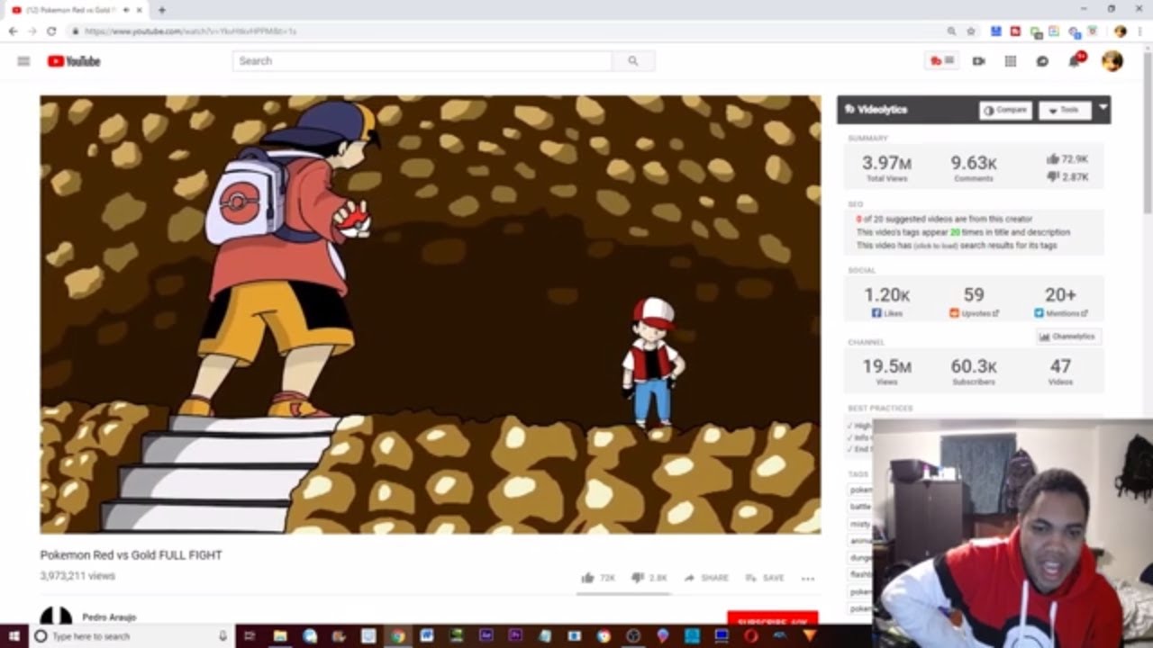 Taje360 Reaction Pokemon Red vs Gold FULL FIGHT (2019)