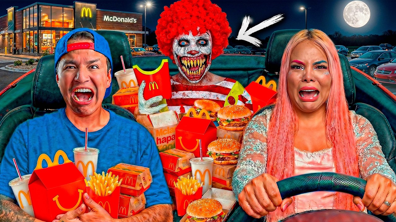 PASAMOS la NOCHE FRENTE a un MC DONALD's con@Señorita Influencer*COMPRE TODO el MENU​