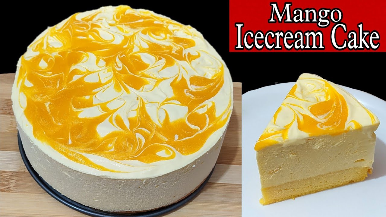 Mango Icecream Cake Recipe/ Eggless Mango Cake & Icecream/ Icecream Cake/Mango icecream /mango cake