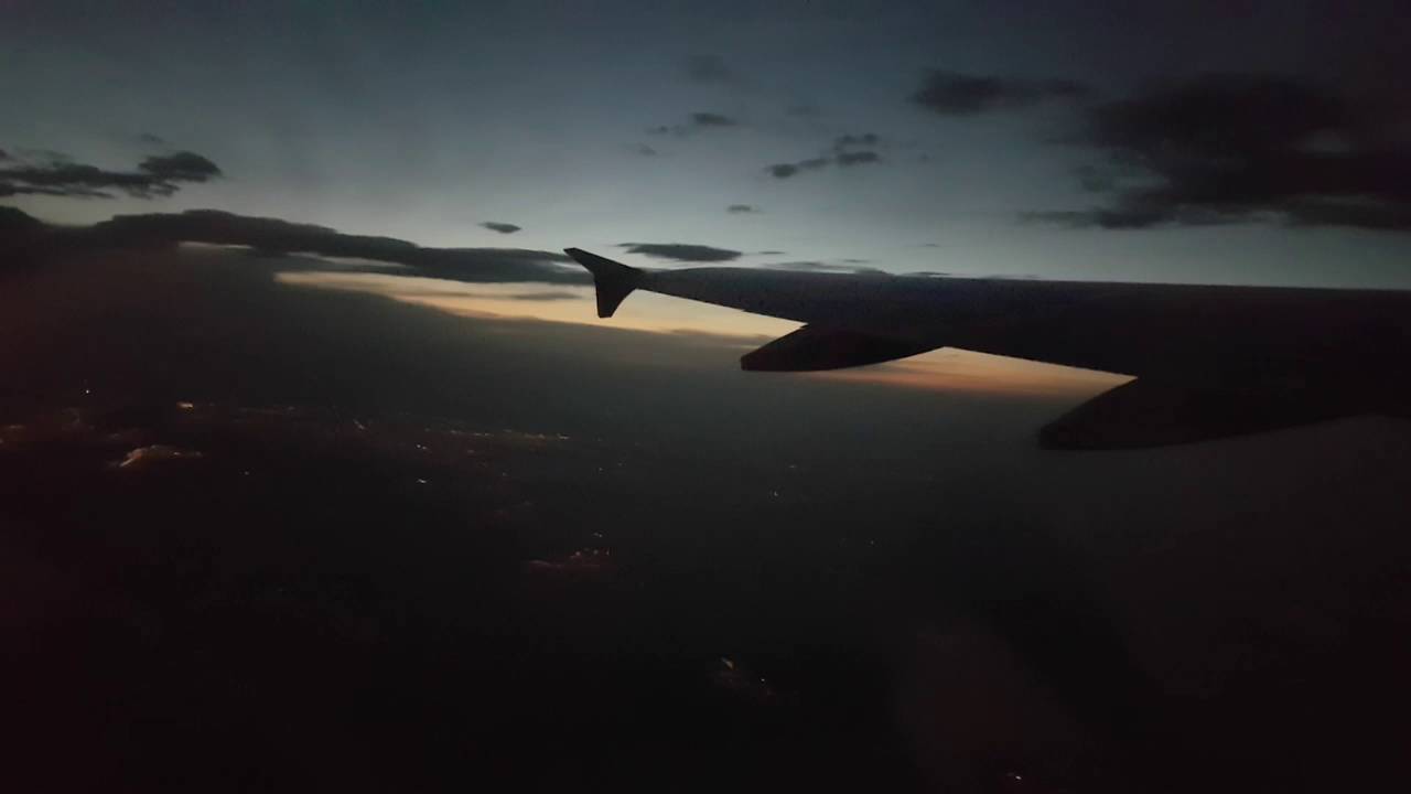 takeoff and landing at night from Vienna to Cologne