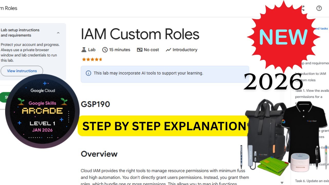 [NEW 2026] IAM Custom Roles | Google Cloud Arcade | Level 1 January | #GSP190