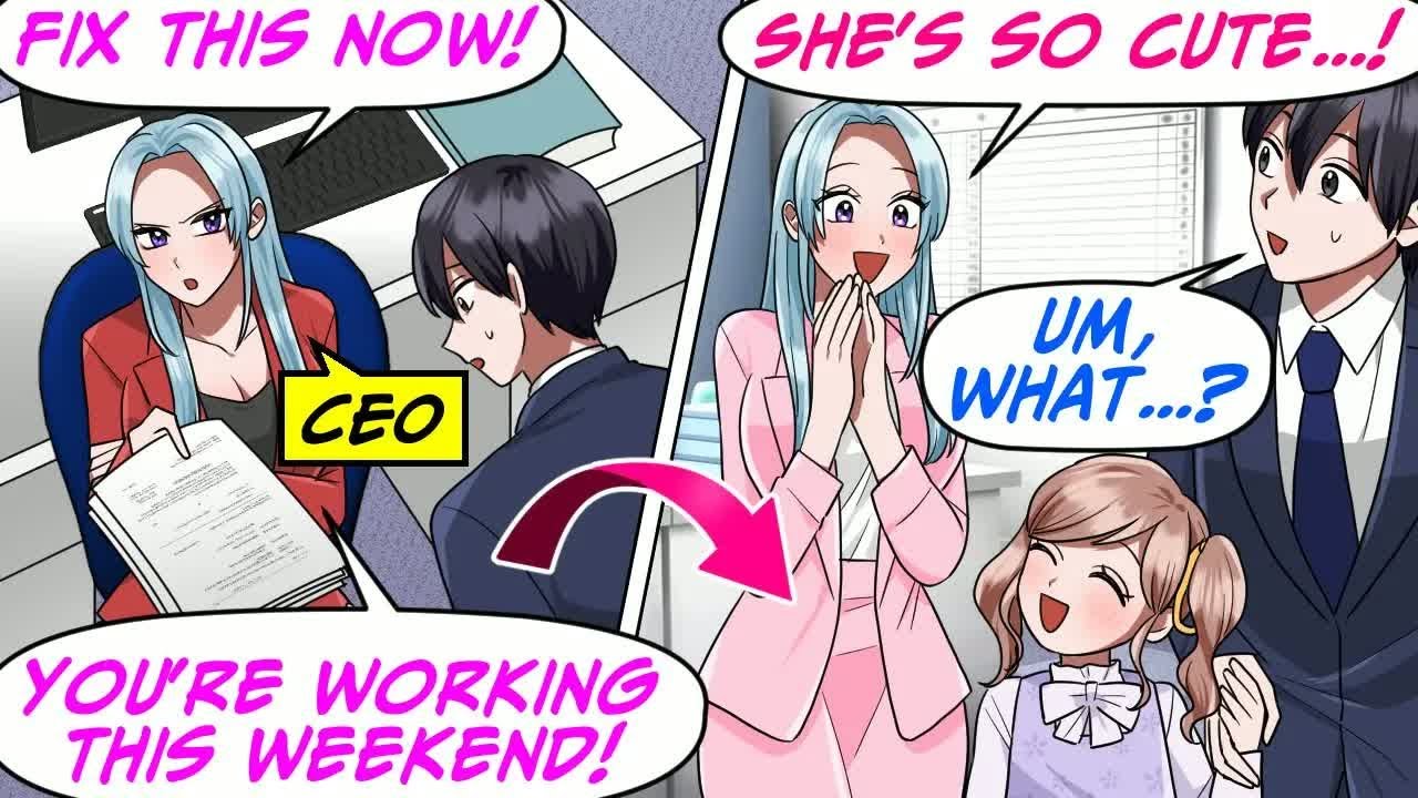 [Manga Dub] As a Single Dad, My Scary CEO Told Me to Work the Weekend, So I Brought My Kid…[RomCom]