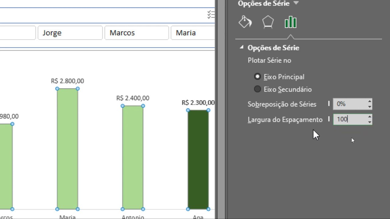 Como Criar Um Gráfico Com Colunas Destacadas [colunas em movimento]