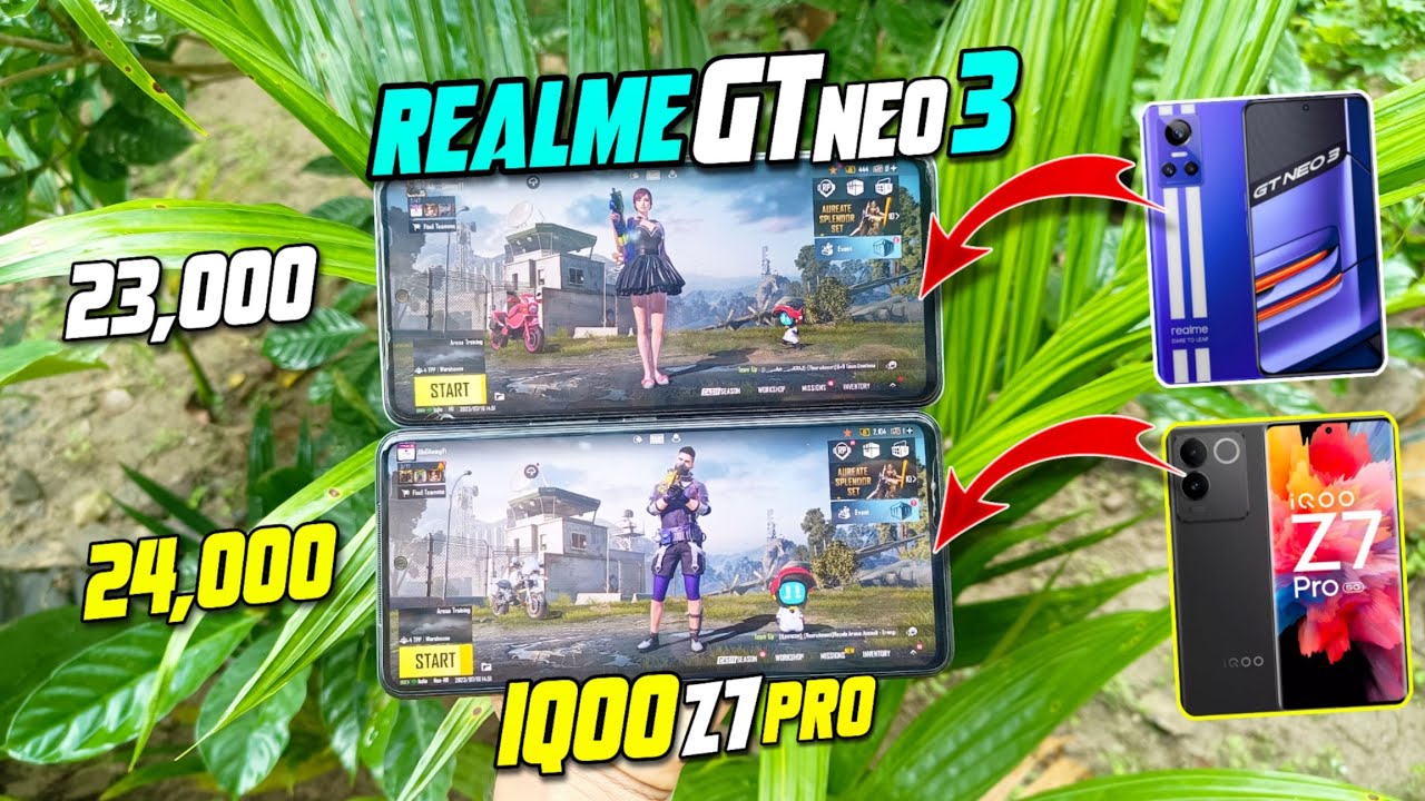 ⚡Realme GT Neo 3 vs IQOO z7 pro | which is best for Gaming camera & battery Under 25000⚡