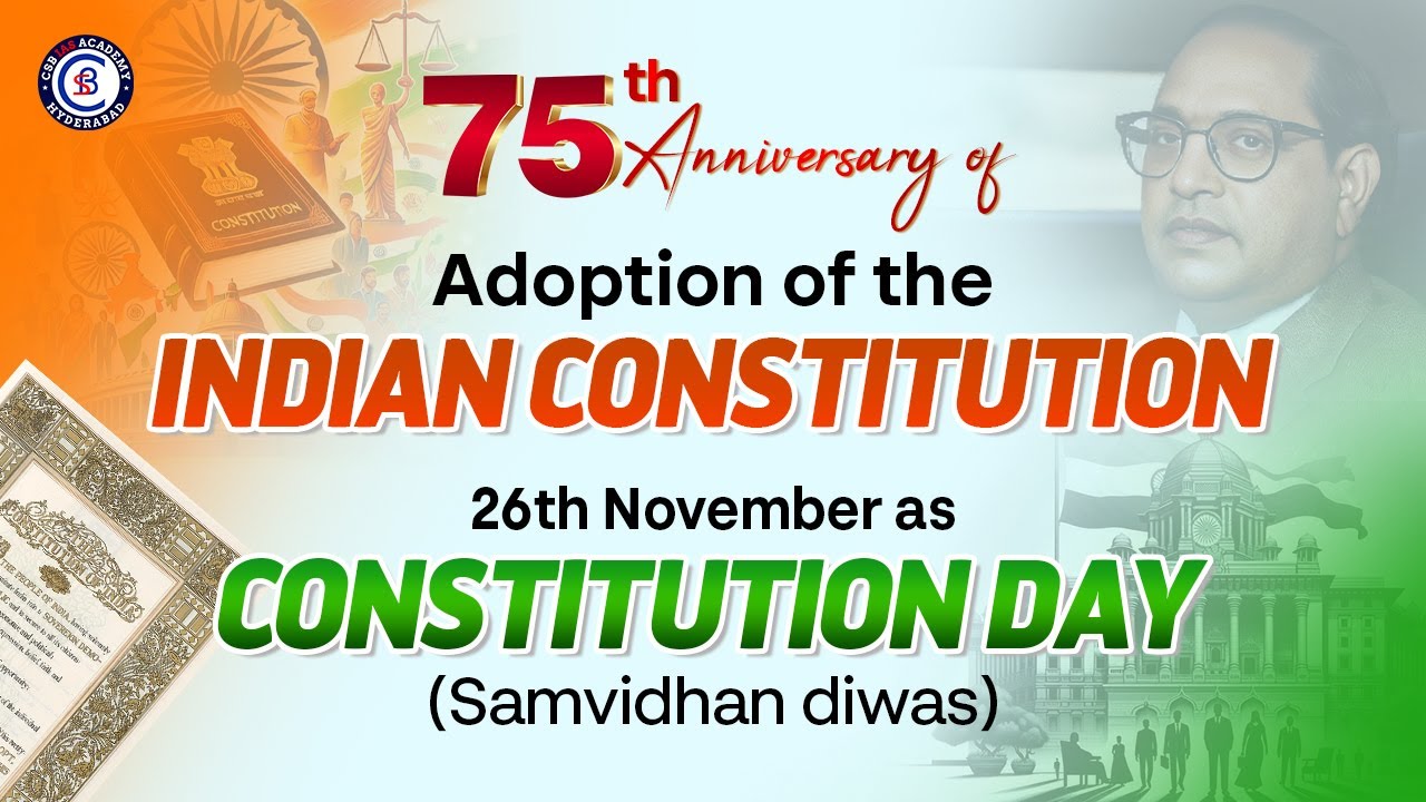 75th anniversary of adoption of the Indian Constitution 26 Nov as Constitution Day (Samvidhan&nbsp;Diwas)