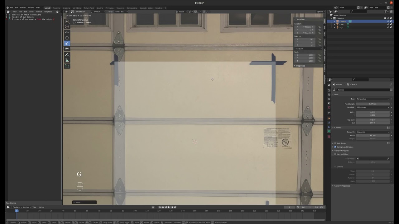 Урок основ Blender 08 &mdash; Сопоставление реальной камеры с виртуальной