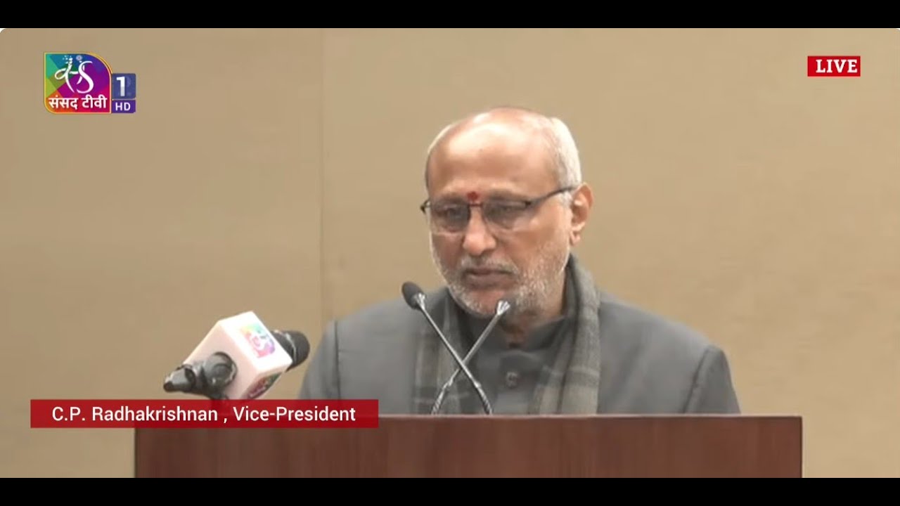 Vice President C. P. Radhakrishnan addresses the NSS Republic Day Parade Camp 2026 Contingent