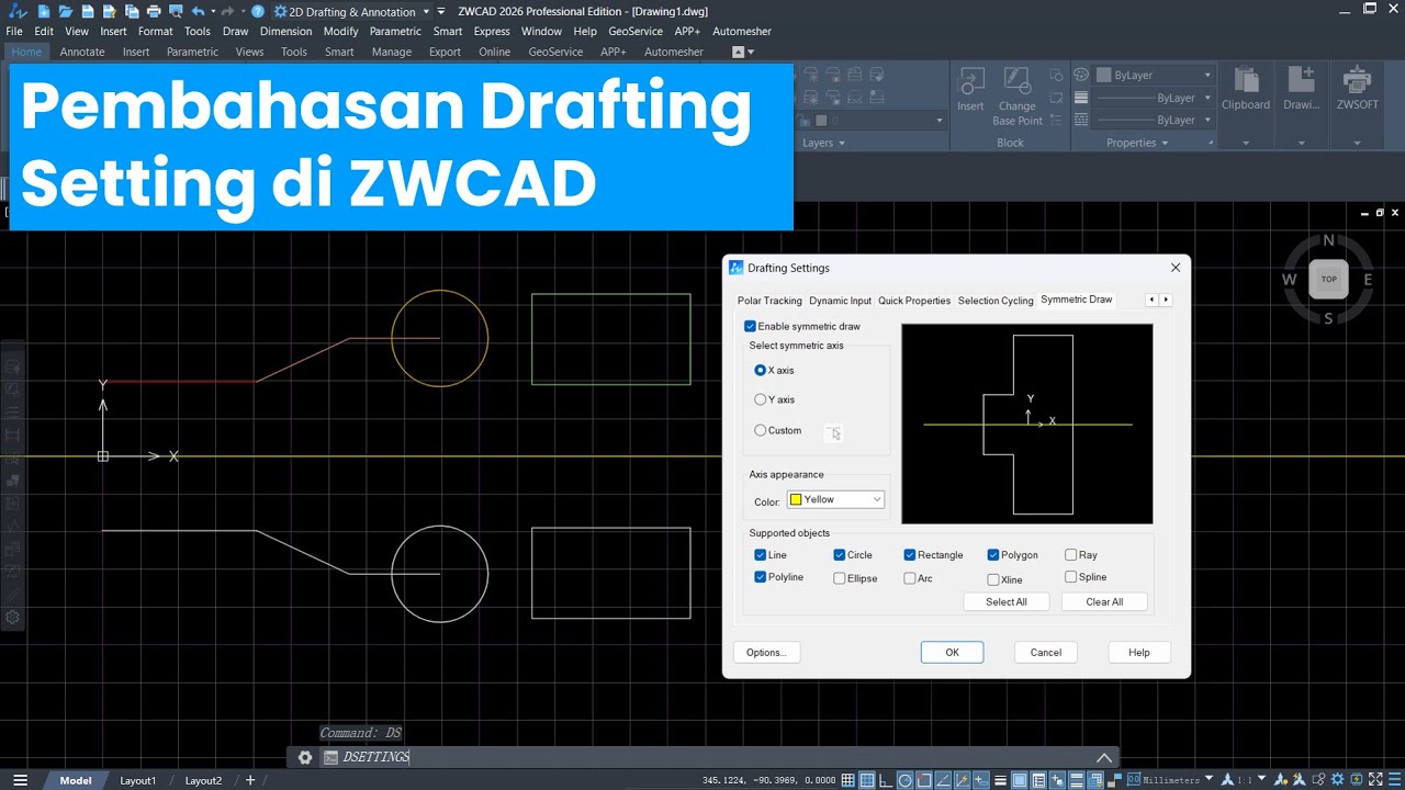 ZWCAD - Setting 2 - Penjelasan Drafting Setting di ZWCAD