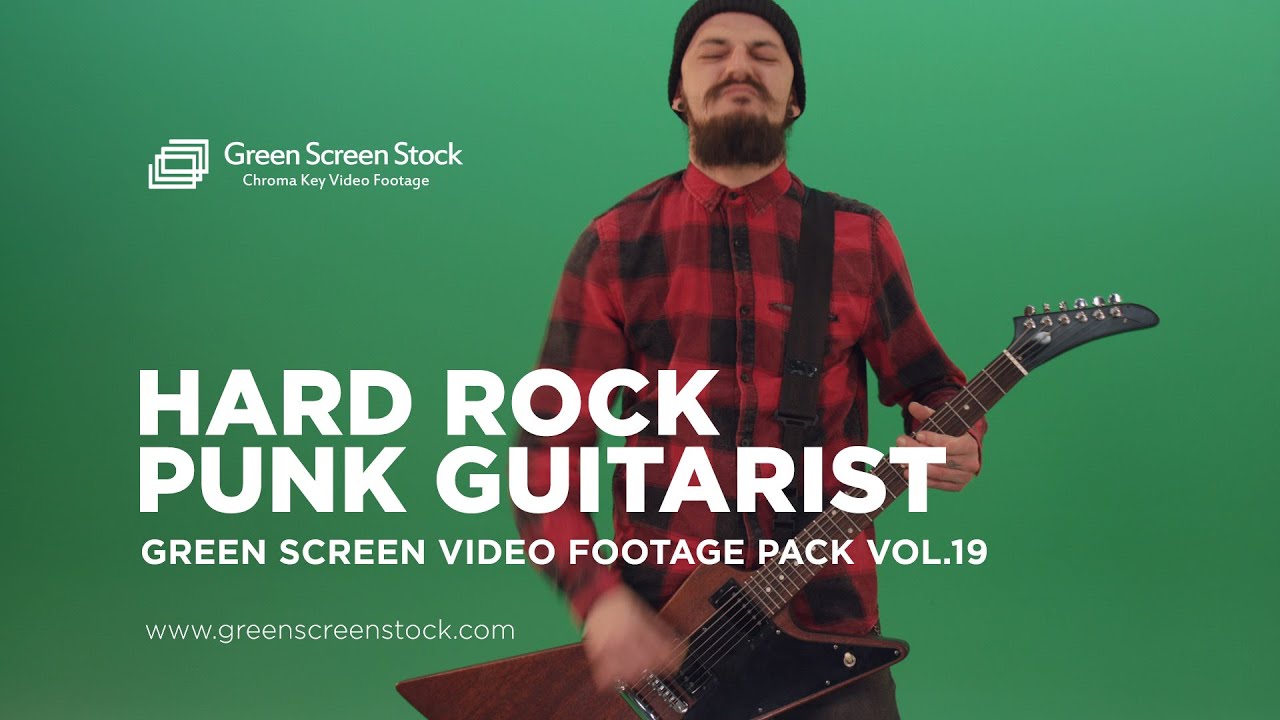 Hard Rock Punk Guitarist &ndash; Green Screen Video Footage Pack #greenscreen #videofootage #4k