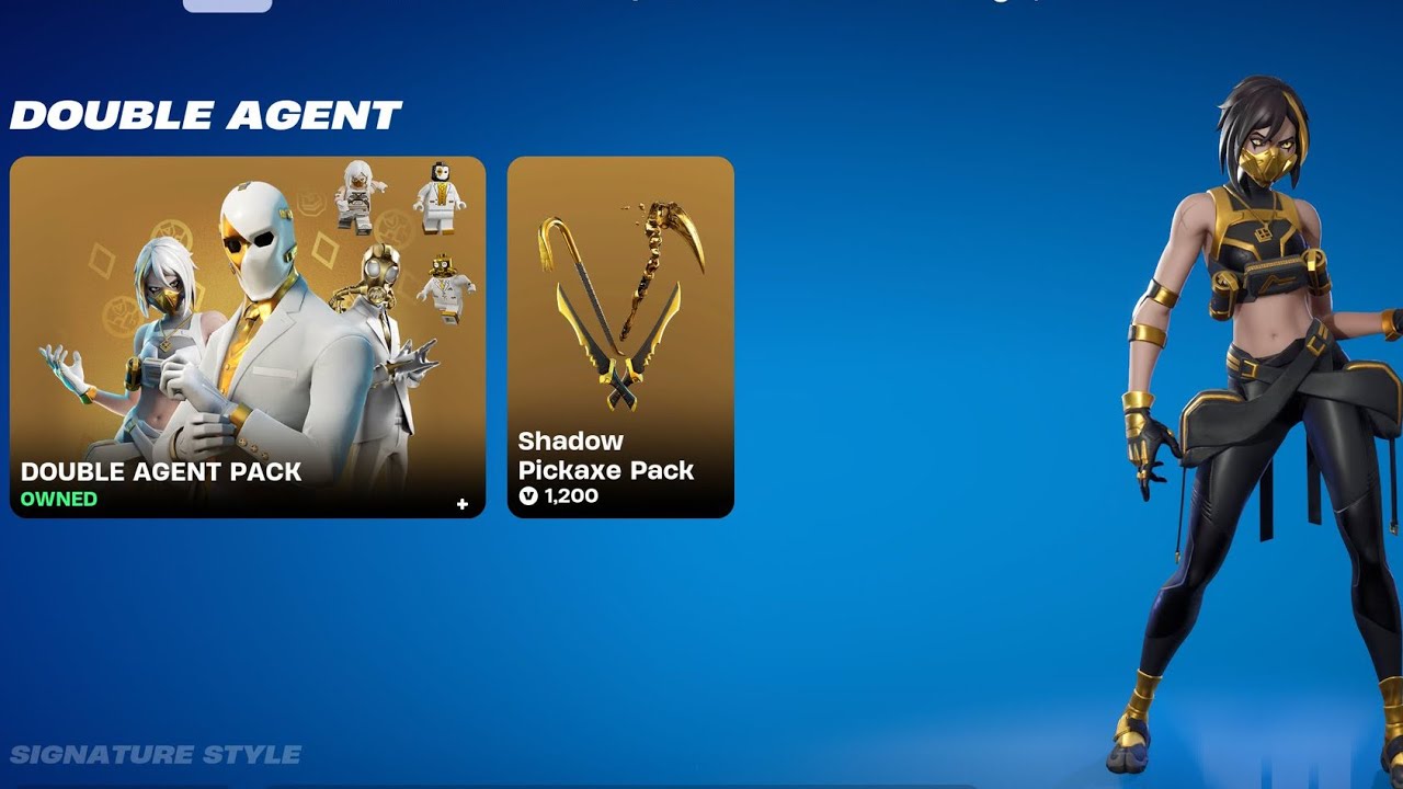 Double agent pack is back in fortnite.