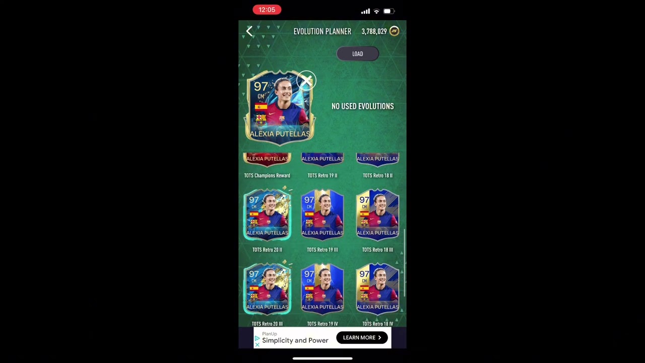 What Evolutions can you do with 97 TOTS Alexia Putellas on Smoq Games 25