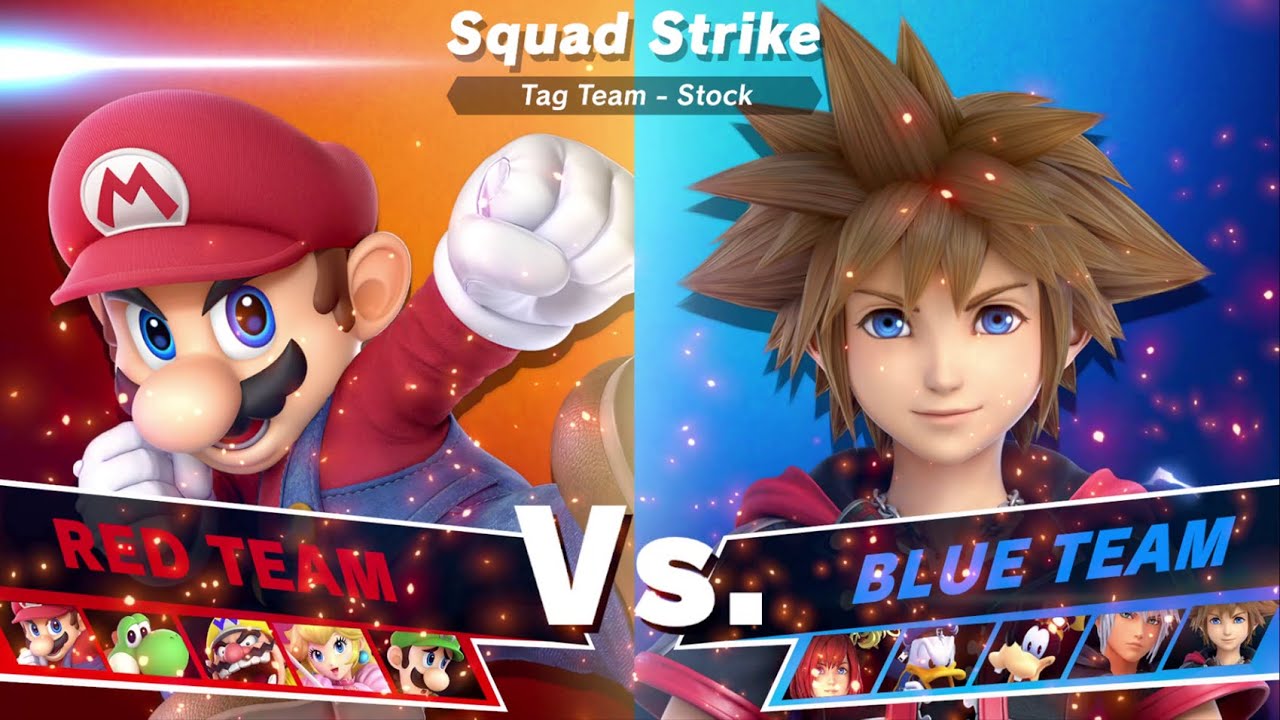 Team Mario vs Team Sora SSBU Squad Strike Quickie