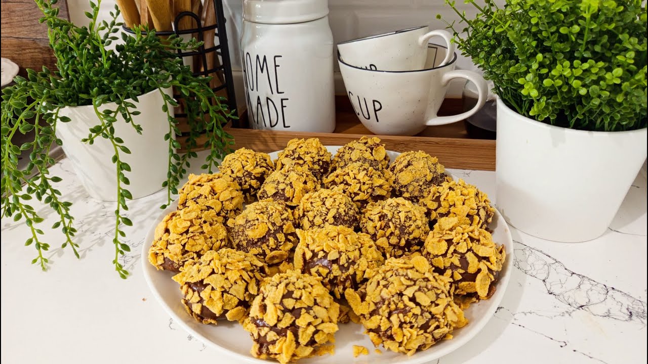 Печенье из кукурузных хлопьев 🍪 Хрустящее снаружи, нежное внутри - Рецепт печенья