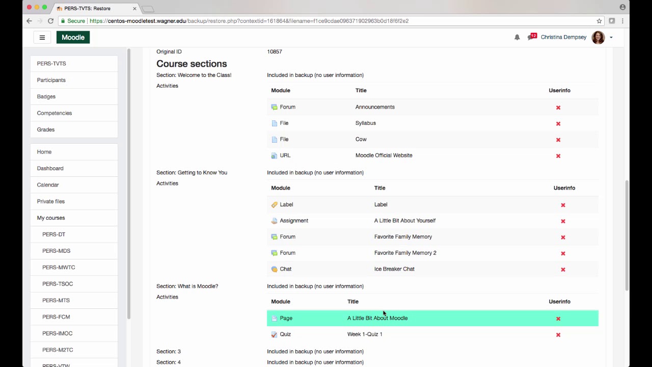 Moodle 3.4 Tutorial Videos-Restoring a Backup to Your Moodle Course