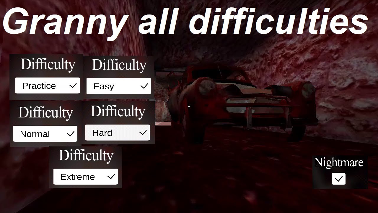 GRANNY CAR ESCAPE ALL DIFFICULTIES | GRANNY #19