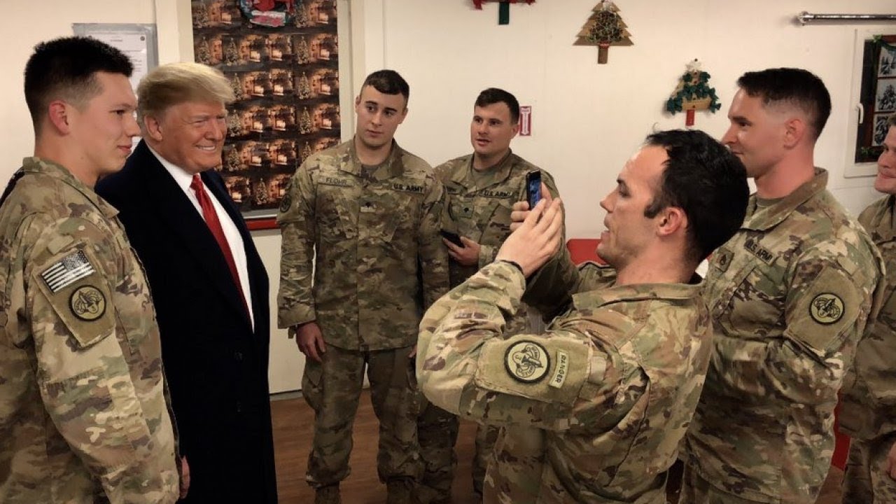 Trump makes his first visit to a war zone