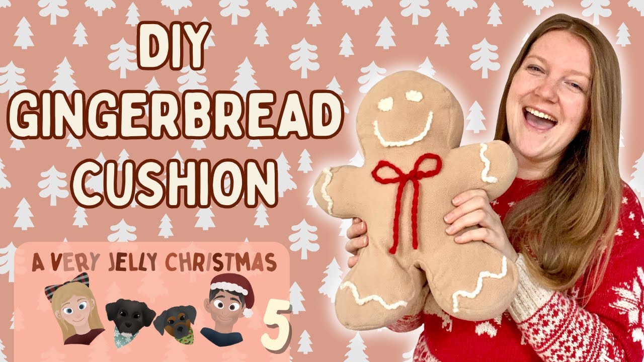 Sewing my own Xmas Snuggle Buddy Gingerbread Cushion - Sewing Christmas Craft - Jelly Christmas 6