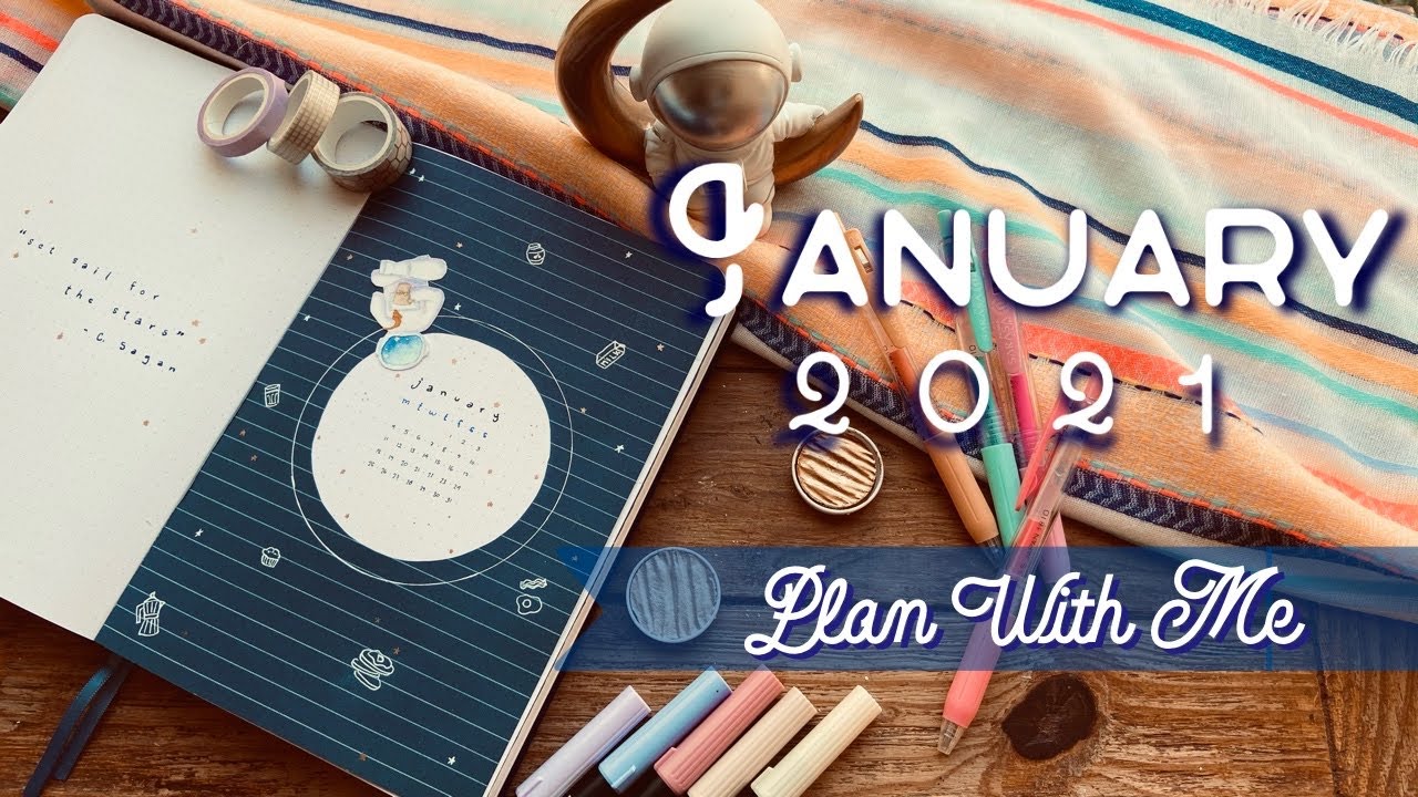 ПЛАНИРУЙТЕ СО МНОЙ | Оформление ежедневника (Bullet Journal) на январь 2021 &mdash; Астронавт