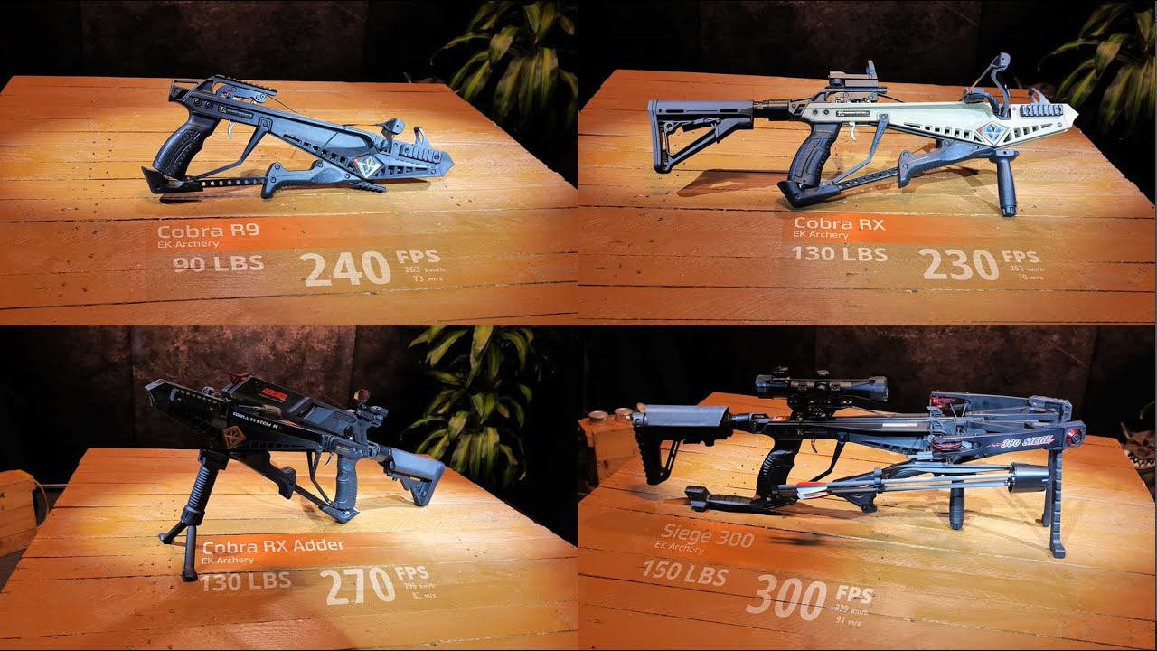 Comparaison entre les arbalètes Cobra R9 - RX - RX ADDER et SIEGE 300