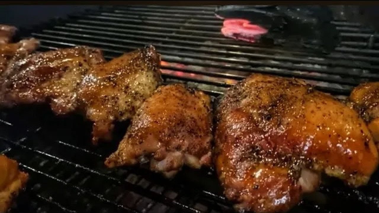 Grilled Hot Honey Chicken Thighs