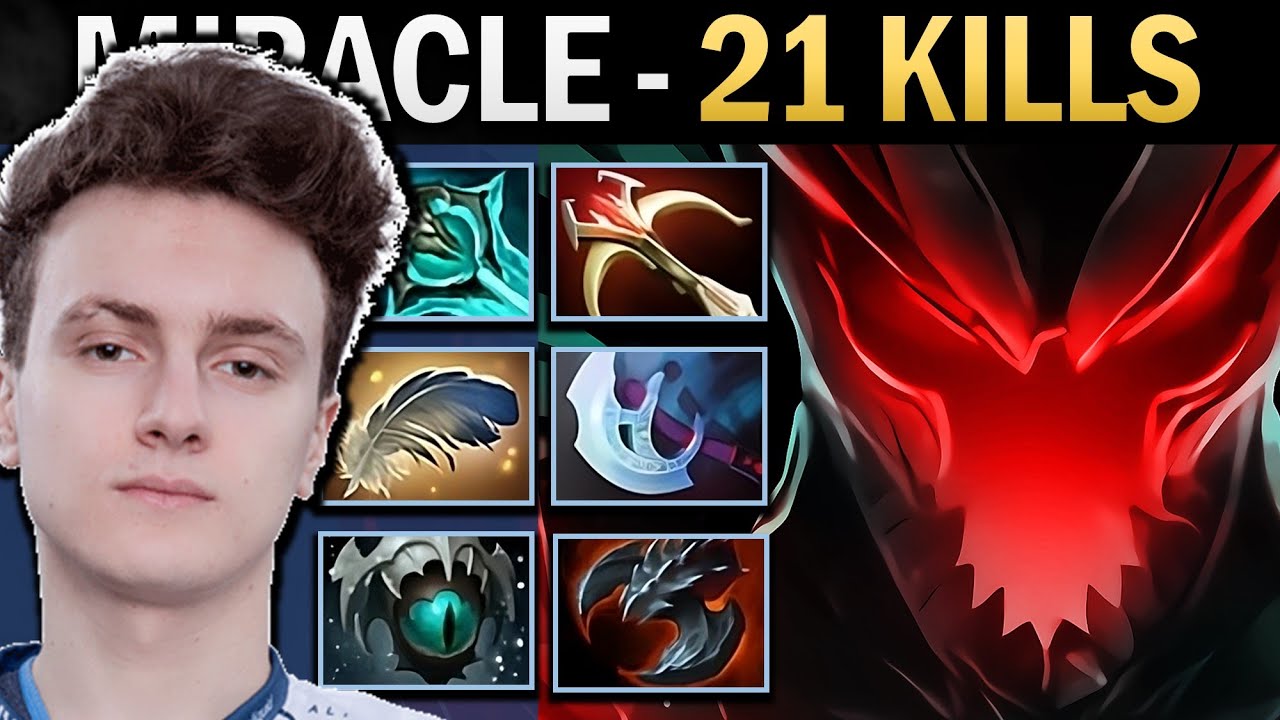 Terrorblade Dota Gameplay Miracle with 21 Kills and Feather