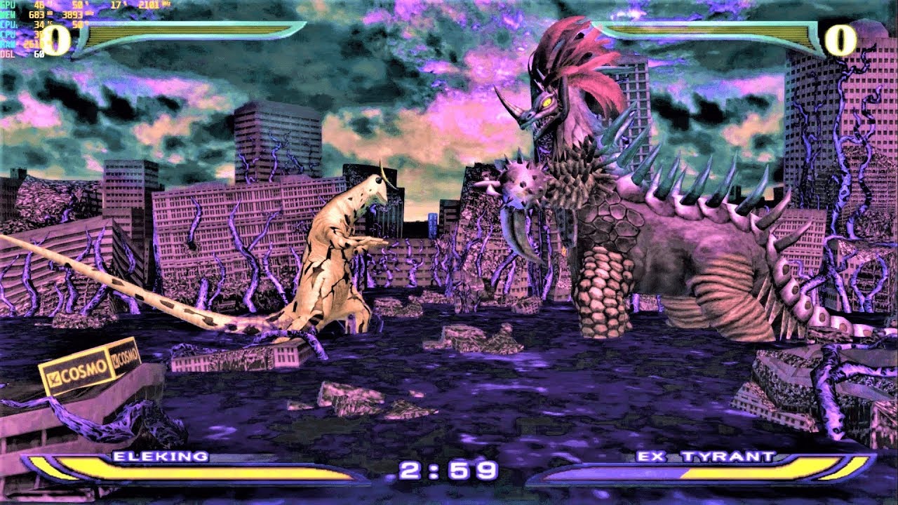 Ultraman Fighting Evolution Rebirth Eleking vs Ex tyrant 4k ps2 bermain pcsx2 2019