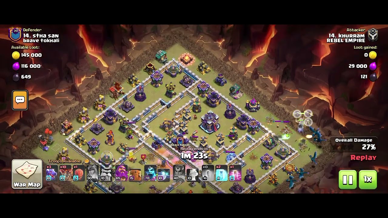 Cwl attack...royal walk..th15 dragon attack