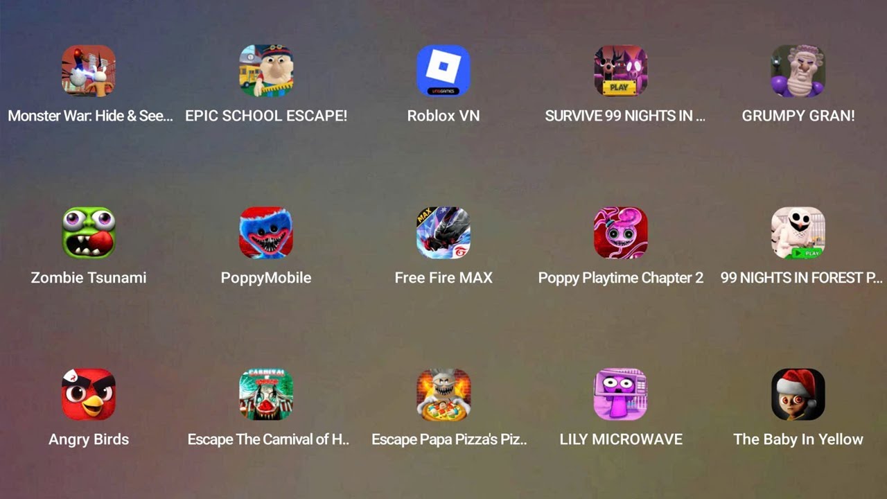 Roblox,epic school escape! (obby),Hill Climb Racing,SURVIVE 99 NIGHTS IN FOREST PRISON RUN!,