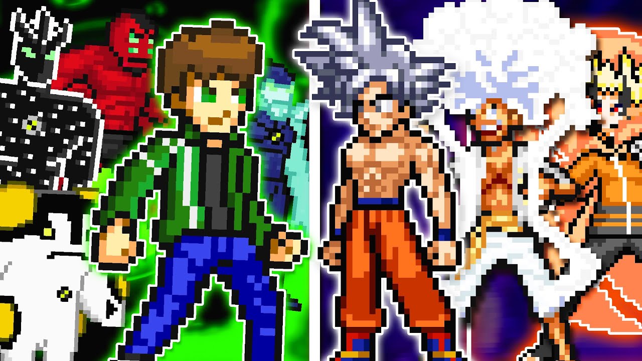 BEN 10 CONTRA VÁRIOS PROTAGONISTAS DOS ANIMES EM SEUS AUGE NO MUGEN