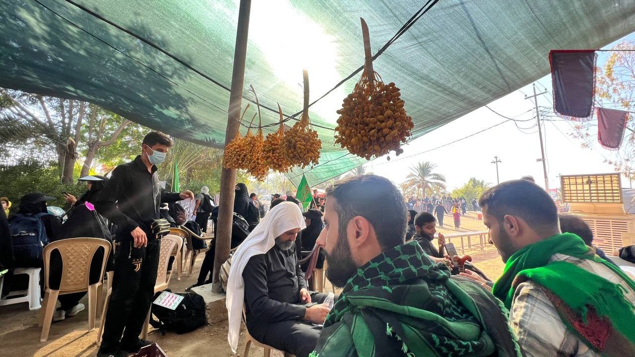 تغطية خاصة [موكب أنصار السجاد] زيارة الأربعين  ..طريق الجنة.. {بس الك گلبي سلميته💔}