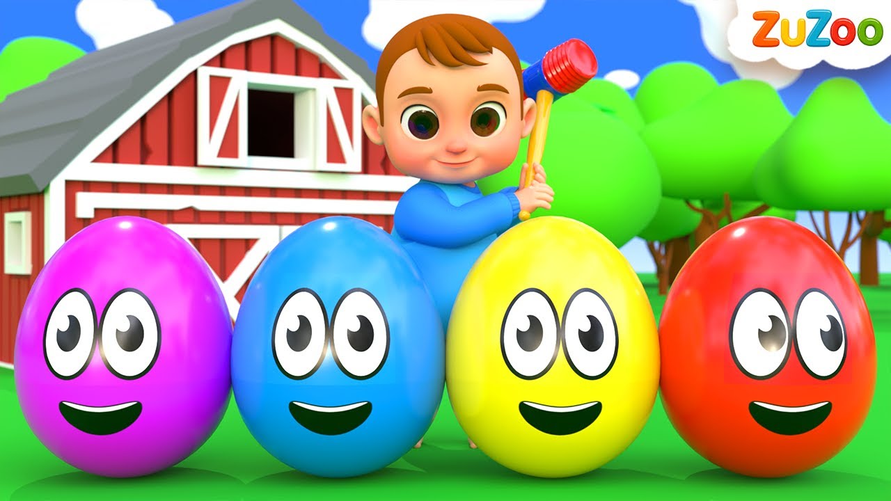 Baby 5 Color Eggs Song! | ZuZoo Nursery Rhymes & Kids Songs