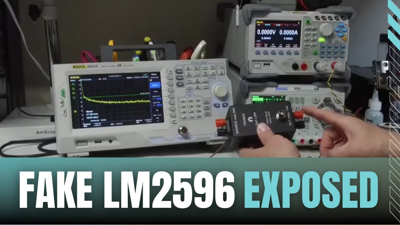Conducted EMC Pre-Compliance with Tekbox DC LISN and Rigol DSA815.  Fake LM2596S Exposed.