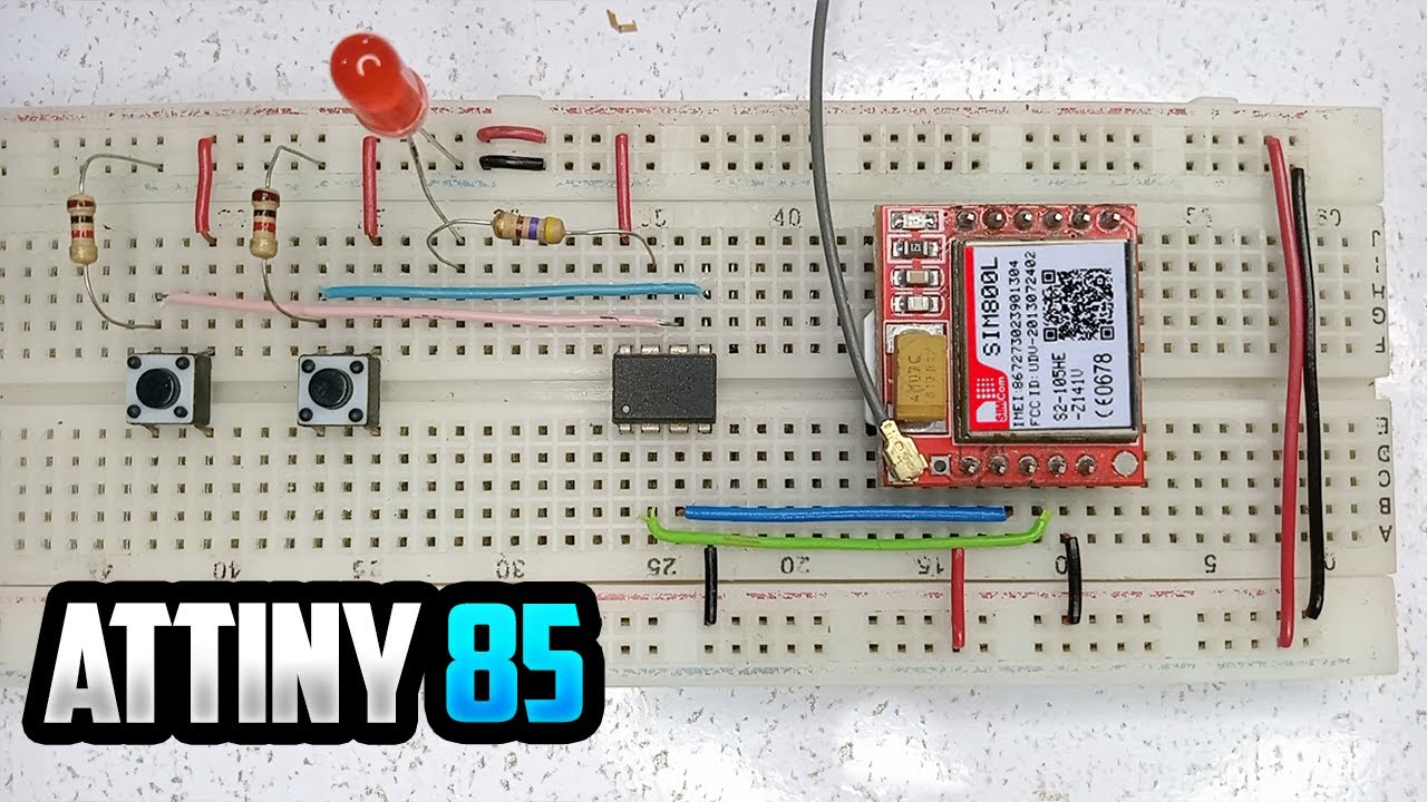 SIM800l ATTiny85 LED Control - Send SMS and Make Call