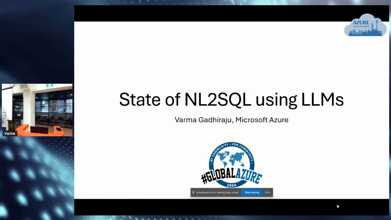 Global Azure Sydney 2024 - State of NL2SQL using LLMs