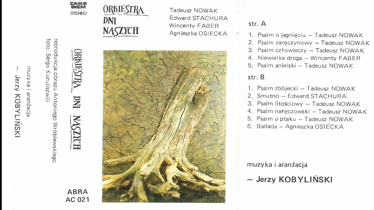 Orkiestra Dni Naszych - pierwsze oficjalne wydawnictwo z 1991 r. Pełny materiał. Poezja śpiewana.