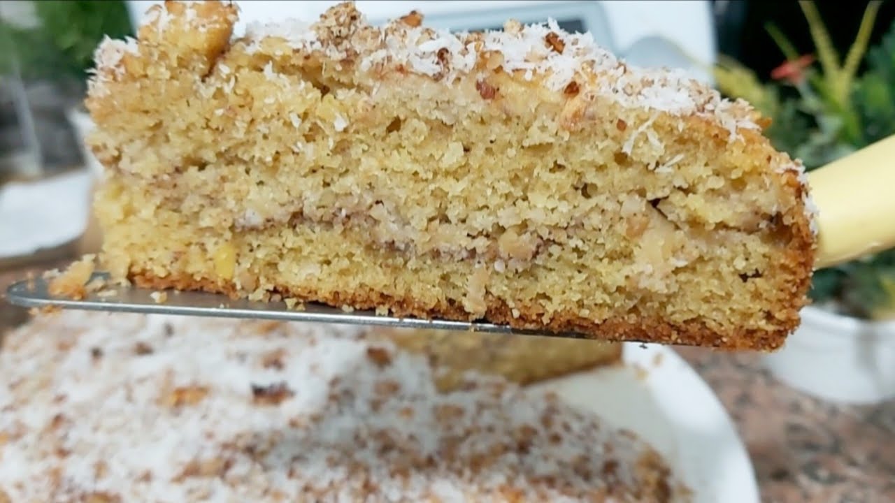 ب 2 بيضات حضري كيك بدقيق القمح الكامل والتفاح معلك وكيذوب في الفم cake à la farine complete et pomme