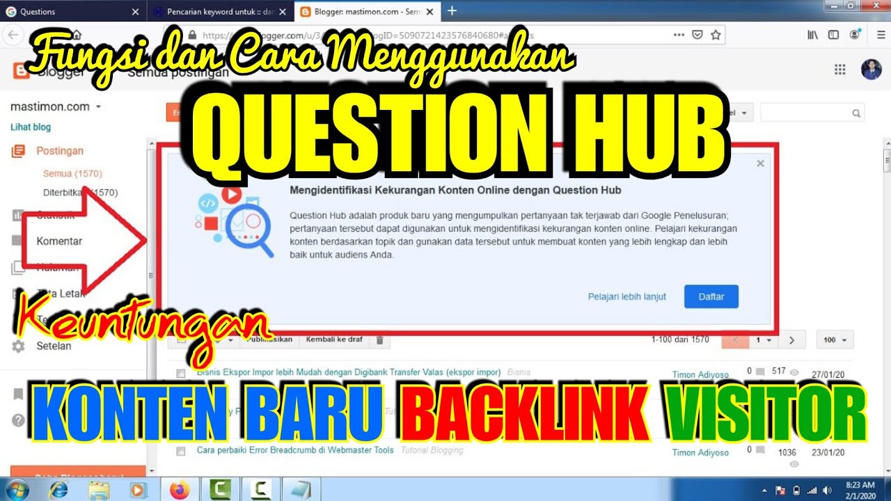 Fungsi Question Hub di Blogger - Fitur Google Baru