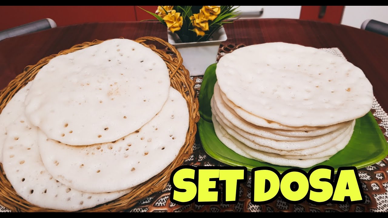 Set Dosa | Soft | Spongy | Easy South Indian breakfast | Healthy and tasty with sambaar and chutney
