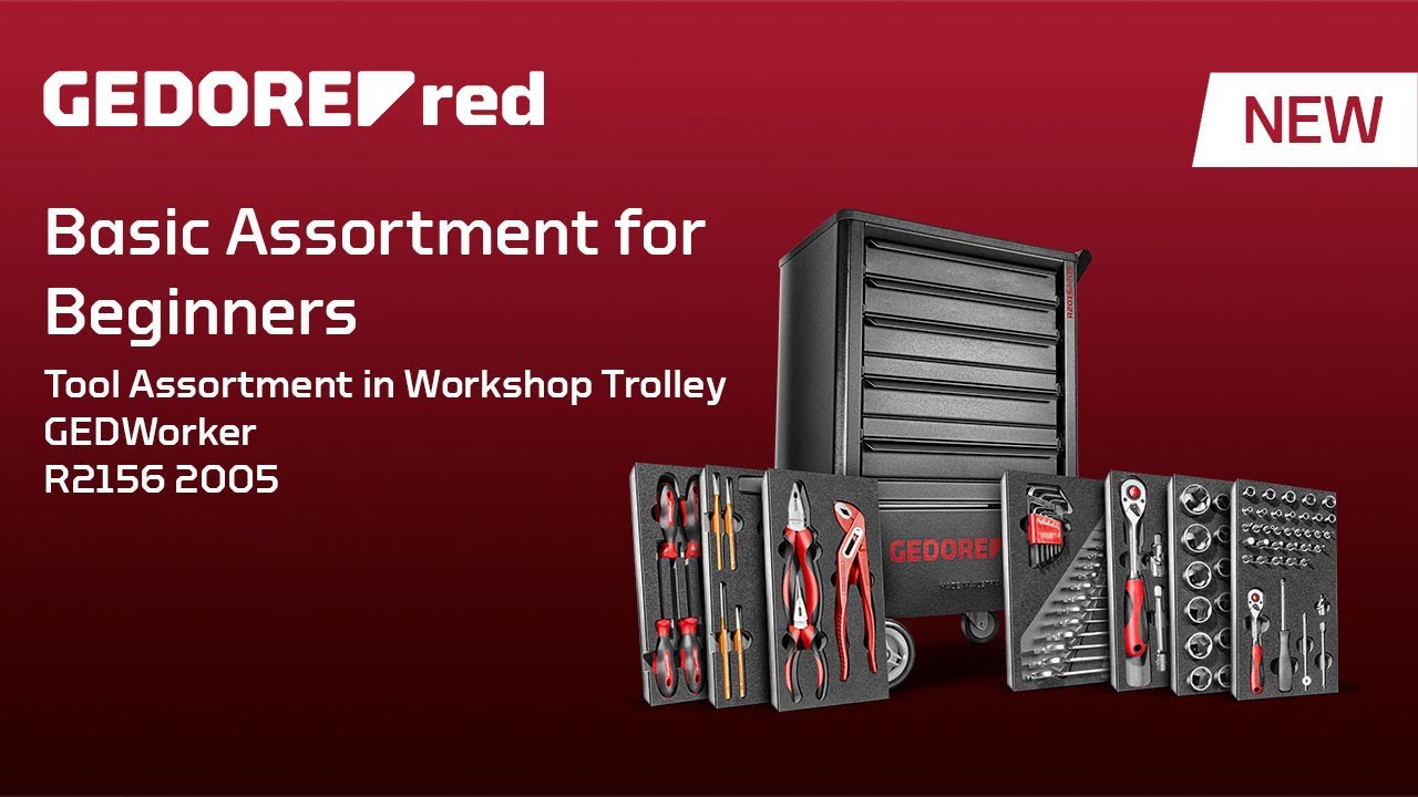 Workshop trolley with style | Tool Set GEDWorker 119-pieces R21562005 from GEDORE red
