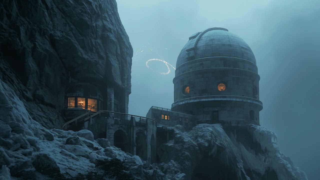 Cliffside Anomaly Bunker 🌌 2 Hour Frozen Cliff Ambience  Alien Sky Soundscape  Warm Refuge | Sci-Fi