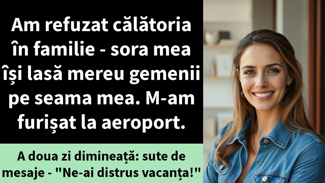 Am refuzat călătoria în familie - sora mea își lasă mereu gemenii pe seama mea.