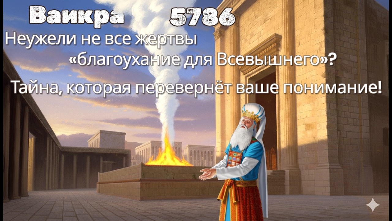 Ваикра 5786 Почему не все жертвы «благоухание для Всевышнего»?Тайна перевернёт ваше понимание!