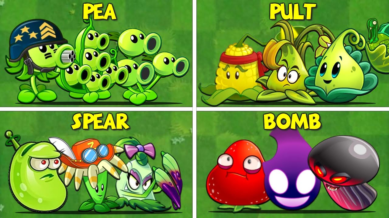 PvZ2 4 Team: PEA x PULT x SPEAR x BOMB 