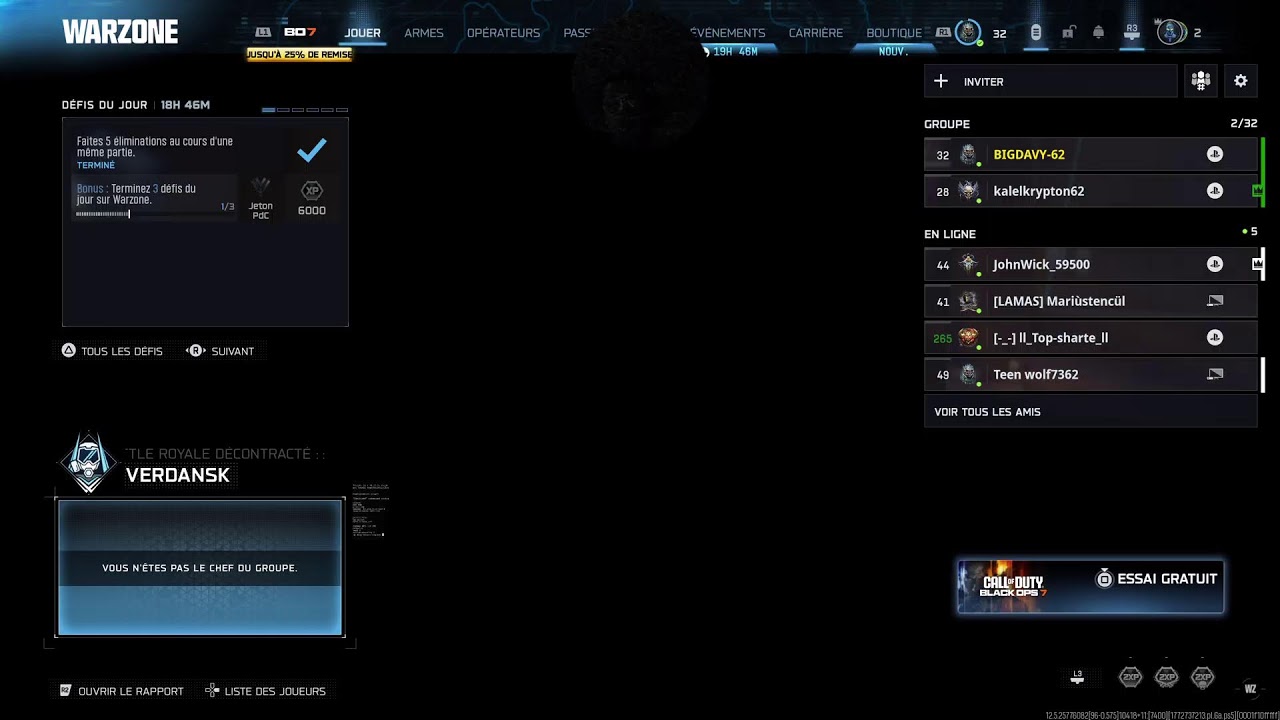 LIVE WARZONE  FR